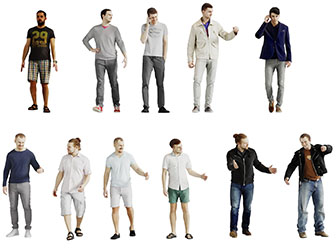 打电话聊天的多人3d模型 打电话聊天的多人