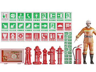 高层楼道箭头指示牌消防栓灭火器消防设备3d模型 高层楼道箭头指示牌消防栓灭火器消防设备