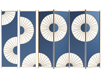 现代装饰圆形花纹的屏风