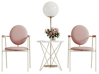 现代轻奢休闲椅子茶几