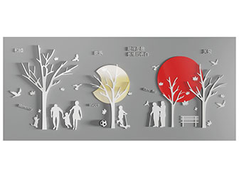 现代家庭文化宣传背景墙3d模型 现代家庭文化宣传背景墙