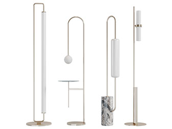 现代轻奢装饰茶几的落地灯