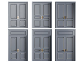 新中式双扇平开门大门