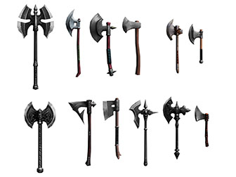 各种斧子武器3d模型 各种斧子武器
