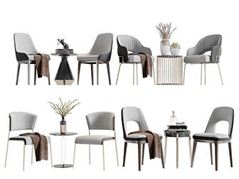 现代轻奢休闲椅子茶几