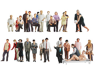 不同姿势的人群多人3d模型 不同姿势的人群多人