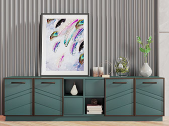 现代镶嵌金边的电视柜