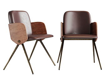 现代实木扶手休闲椅子