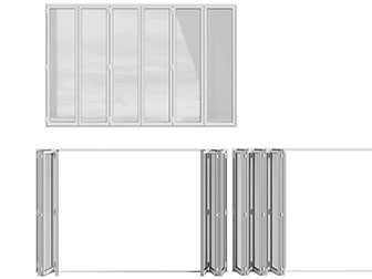 现代铝合金玻璃折叠推拉门