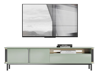 现代果绿色电视柜电视机