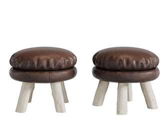 后现代皮革圆形小凳子