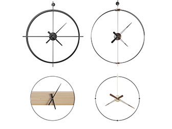 北欧无刻度数字的金属钟表3d模型 北欧无刻度数字的金属钟表