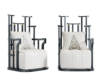 中式古典实木框架的单人沙发3d模型 中式古典实木框架的单人沙发