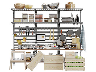 便利店金属镂空生活用品货架3d模型 便利店金属镂空生活用品货架