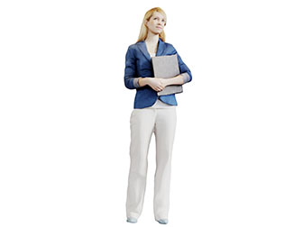 向上观看的职业女士