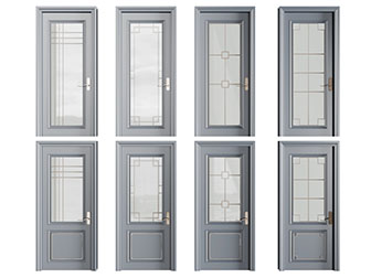 新中式装饰玻璃的平开门