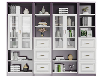 北欧实木玻璃柜门的装饰柜