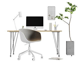 北欧极简书桌椅组合