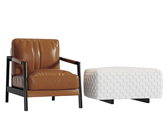 后现代皮革单人沙发3d模型 后现代皮革单人沙发