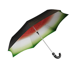 里面是西瓜图案的黑色伞