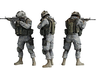 手持枪械的战士