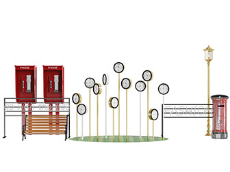 电话亭邮筒公共椅子