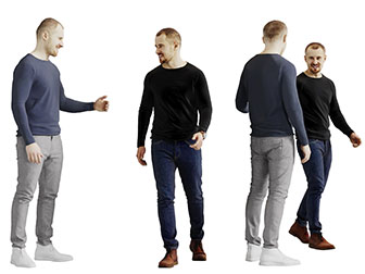 走路打招呼的男人