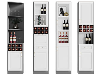 北欧单扇柜门的酒柜3d模型 北欧单扇柜门的酒柜