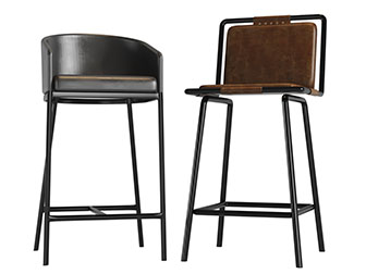 后现代金属支架的吧椅