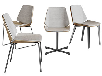 现代灰色布艺休闲椅子