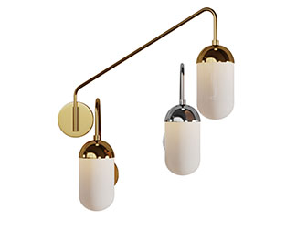 新中式金属支架胶囊壁灯