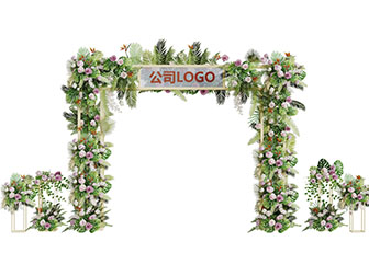 现代植物花卉装饰的大门