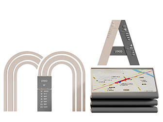 现代平面图指示牌门牌