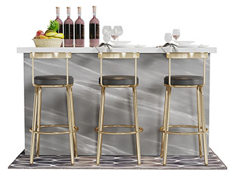 现代轻奢大理石吧台吧椅