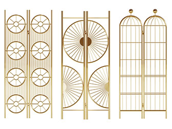 现代金属镂空屏风