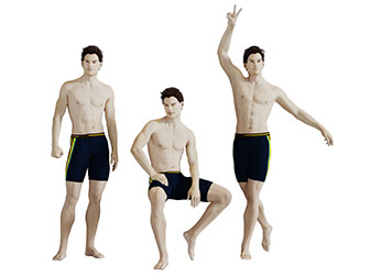 穿着游泳裤的男人