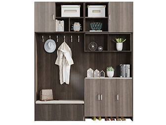 现代实木玄关装饰收纳鞋柜