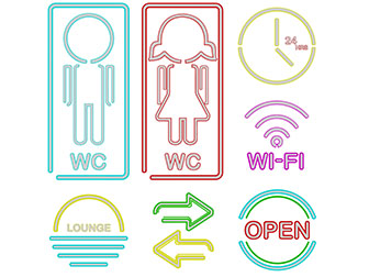 卫生间箭头灯饰招牌指示牌