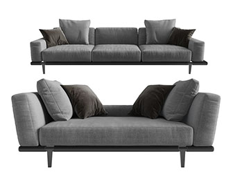 现代布艺多人单人沙发