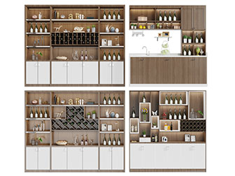 现代装饰灯带的酒柜3d模型 现代装饰灯带的酒柜