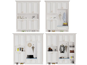 新古典白色玄关装饰鞋柜
