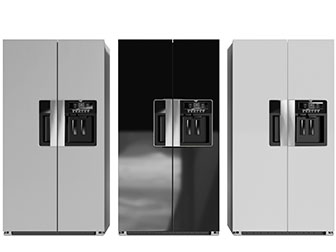 现代双开门加宽冰箱