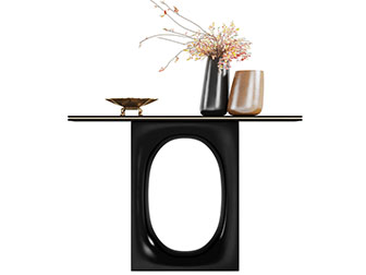 中式端景台陶瓷花瓶花卉