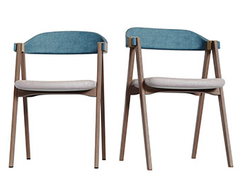 北欧实木支架餐椅休闲椅子