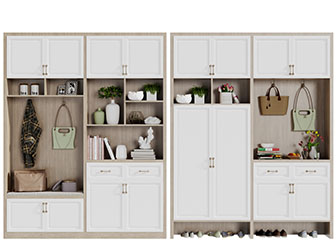 北欧实木玄关装饰鞋柜