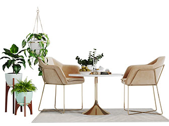 现代轻奢休闲椅子餐桌