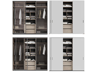 现代玻璃推拉门衣柜