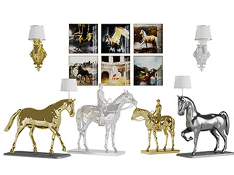 现代骑马的雕塑雕刻落地灯