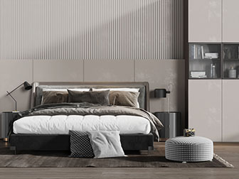 现代双人床圆形坐墩