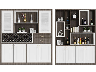 北欧实木装饰酒柜3d模型 北欧实木装饰酒柜